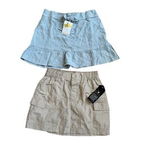 Bundle Girls Set 2PC Skirts Lot Size M-L Tan Sage Green NWT